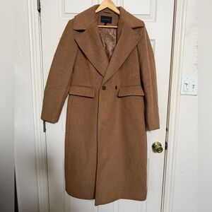 Banana Republic Tan Wool Mohair Long Coat in Camel Color